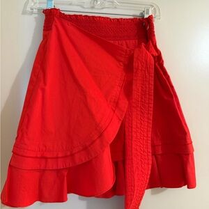 Tanya Taylor: Dawson Wrap Poplin Mini Skirt